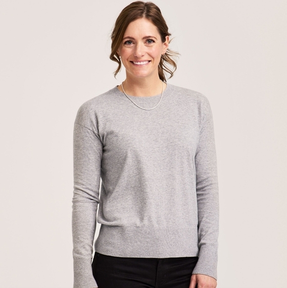 Denver Hayes Sweaters - NWT WOMEN'S COTTON BLEND PALE GREY LIGHTWEIGHT PULLOVER SWEATER SIZE LARGE